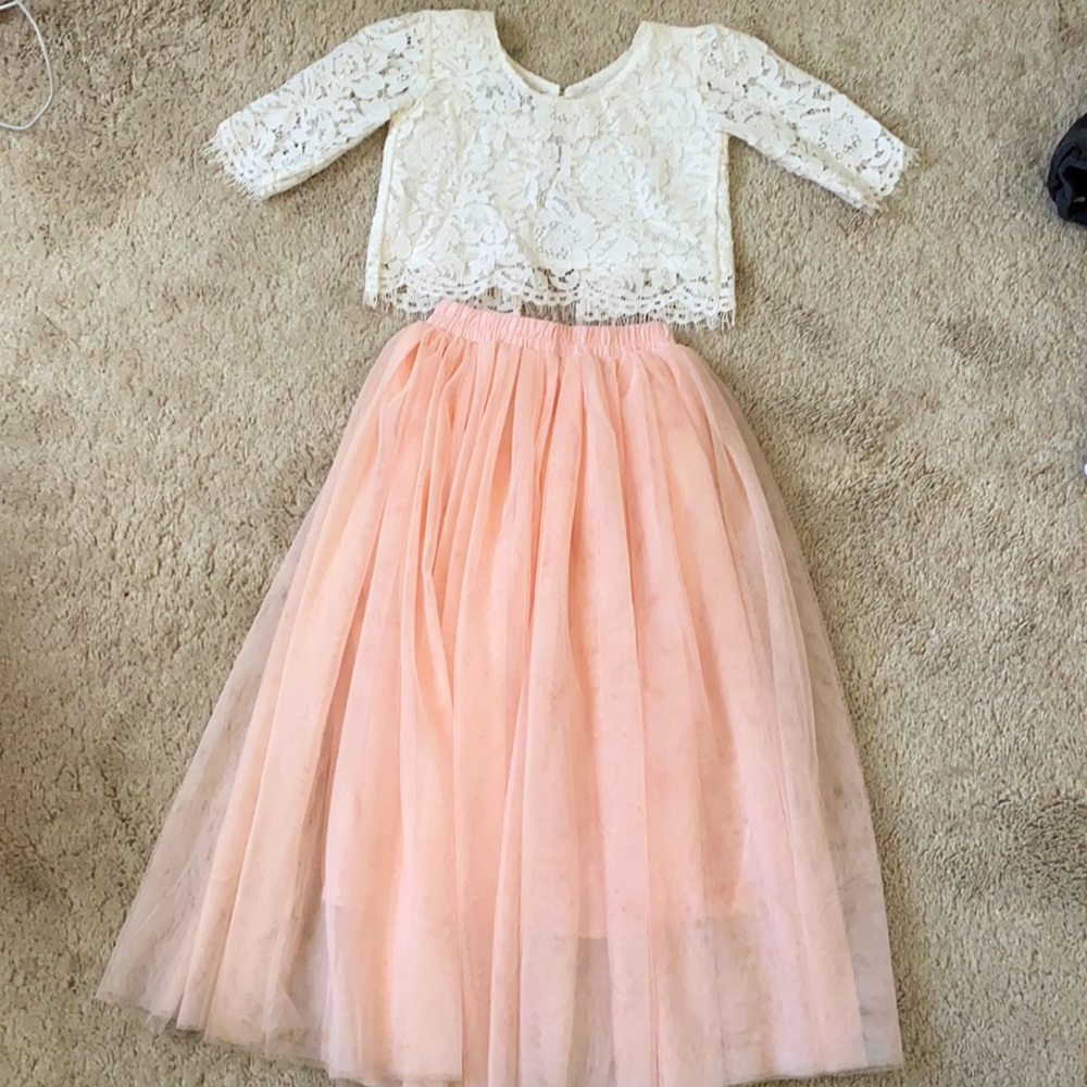 Little trendsetter top and skirt set